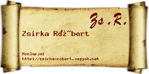 Zsirka Róbert névjegykártya