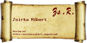 Zsirka Róbert névjegykártya
