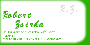 robert zsirka business card